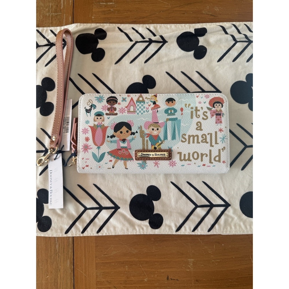 2024 Disney Parks Dooney & Bourke It's a Small World Wristlet Wallet - NEW HTF